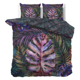 100% Cotton Sateen Duvet Cover Set Romina | Purple | Double - 200cm (W) x 220cm (L) - The Bedding & Blankets Store