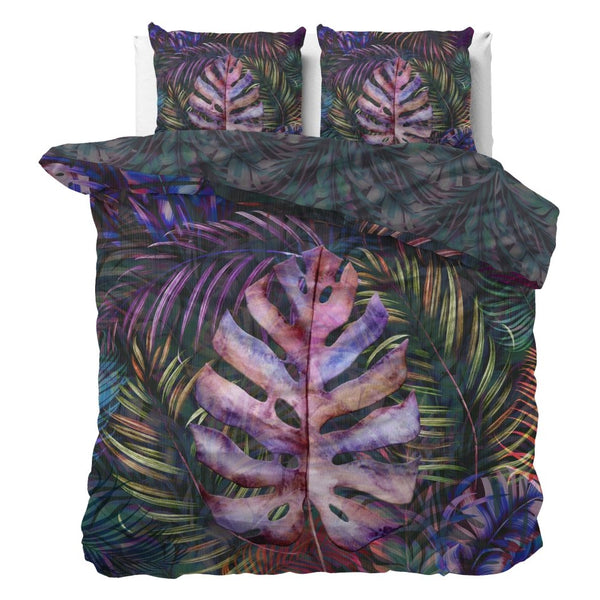 100% Cotton Sateen Duvet Cover Set Romina | Purple | Double - 200cm (W) x 220cm (L) - The Bedding & Blankets Store