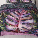 100% Cotton Sateen Duvet Cover Set Romina | Purple | Single - 140cm (W) x 220cm (L) - The Bedding & Blankets Store