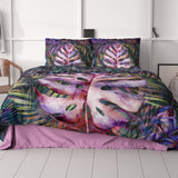 100% Cotton Sateen Duvet Cover Set Romina | Purple | Single - 140cm (W) x 220cm (L) - The Bedding & Blankets Store