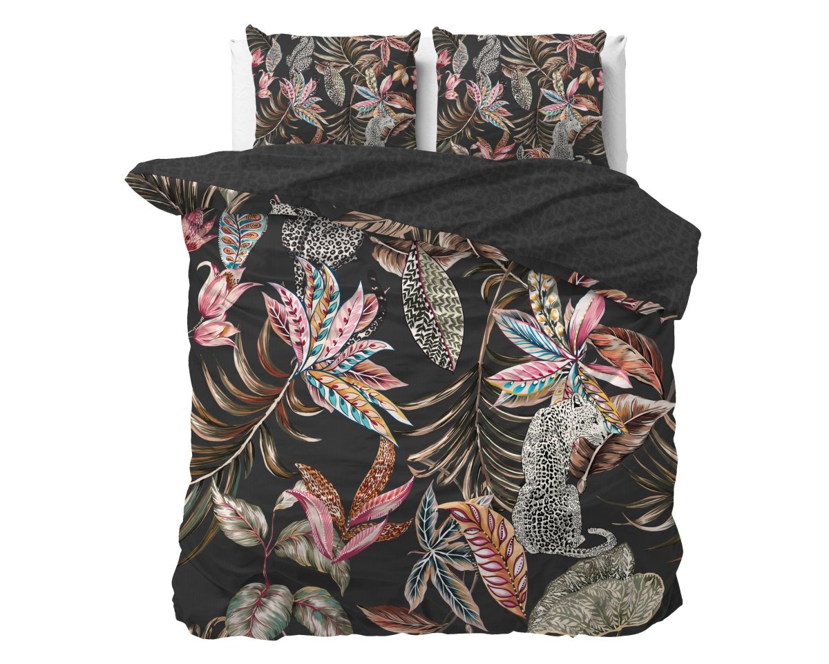 100% Cotton Sateen Duvet Cover Set Santino | Multicolour | Double - 200cm (W) x 220cm (L) - The Bedding & Blankets Store