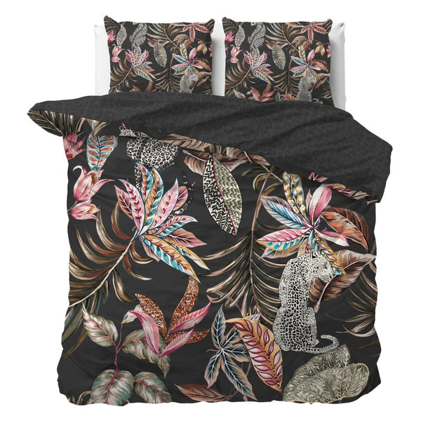 100% Cotton Sateen Duvet Cover Set Santino | Multicolour | Double - 200cm (W) x 220cm (L) - The Bedding & Blankets Store