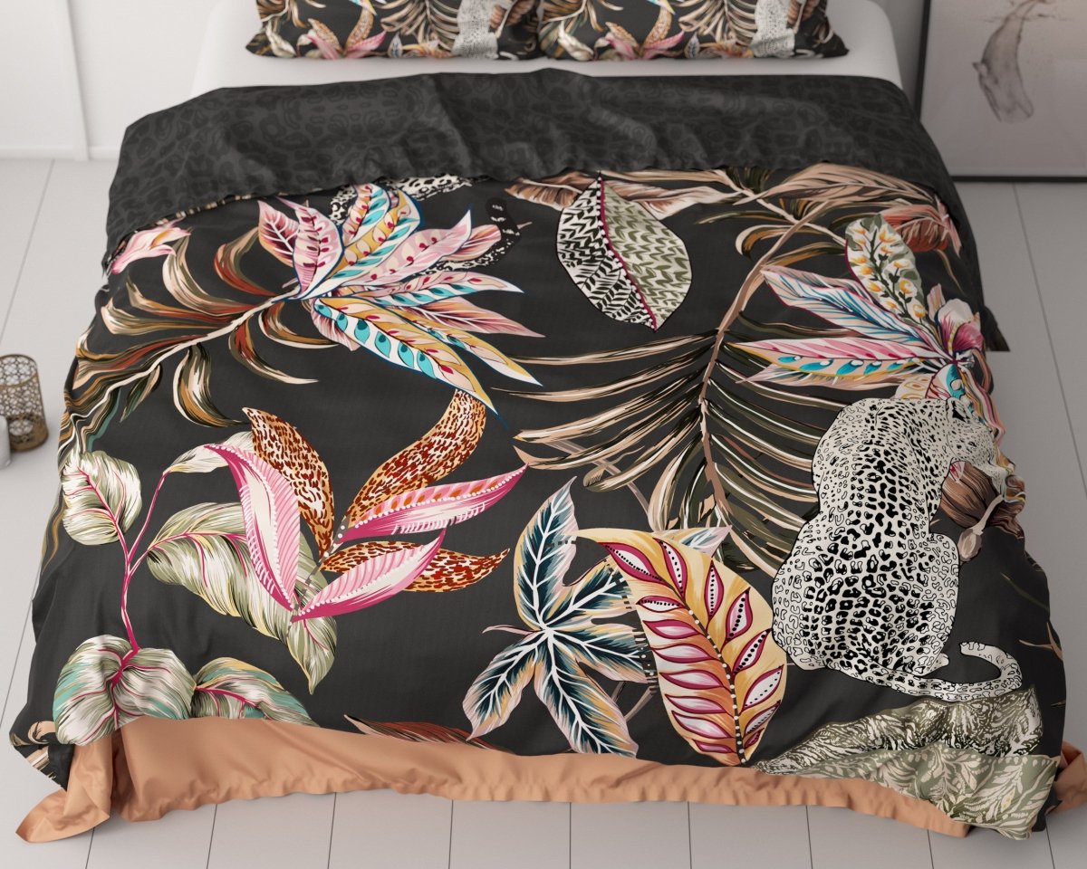 100% Cotton Sateen Duvet Cover Set Santino | Multicolour | Single - 140cm (W) x 220cm (L) - The Bedding & Blankets Store