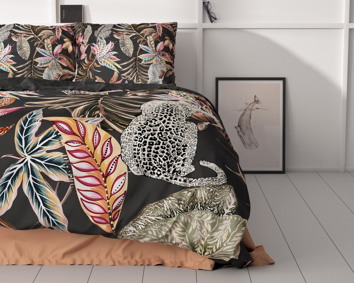 100% Cotton Sateen Duvet Cover Set Santino | Multicolour | Single - 140cm (W) x 220cm (L) - The Bedding & Blankets Store