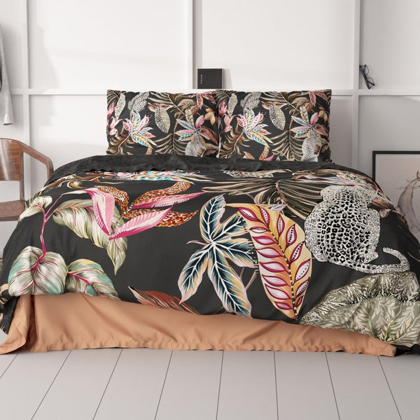 100% Cotton Sateen Duvet Cover Set Santino | Multicolour | Single - 140cm (W) x 220cm (L) - The Bedding & Blankets Store