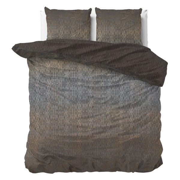 100% Cotton Sateen Duvet Cover Set Seba | Taupe | Double - 200cm (W) x 220cm (L) - The Bedding & Blankets Store