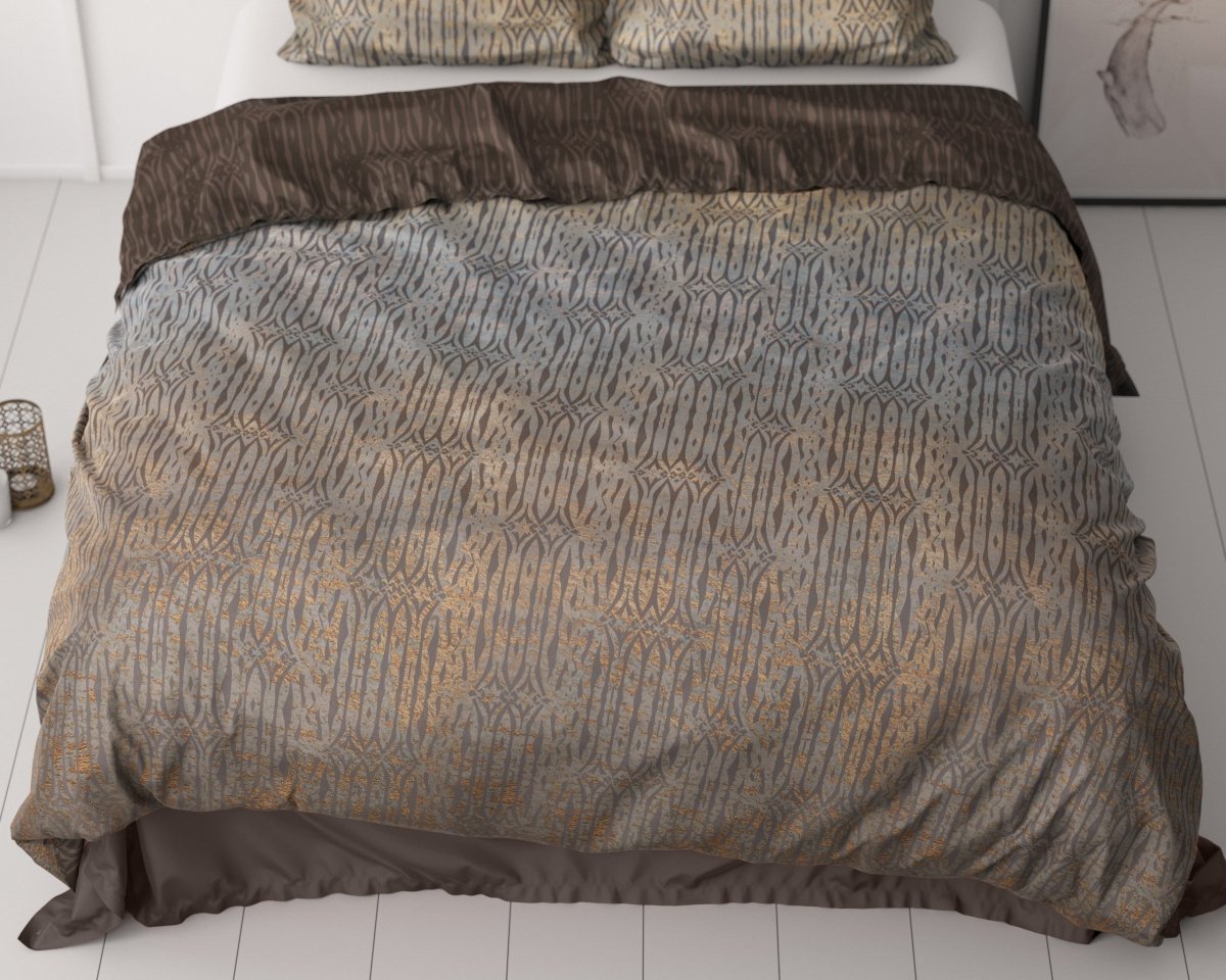 100% Cotton Sateen Duvet Cover Set Seba | Taupe | Single - 140cm (W) x 220cm (L) - The Bedding & Blankets Store