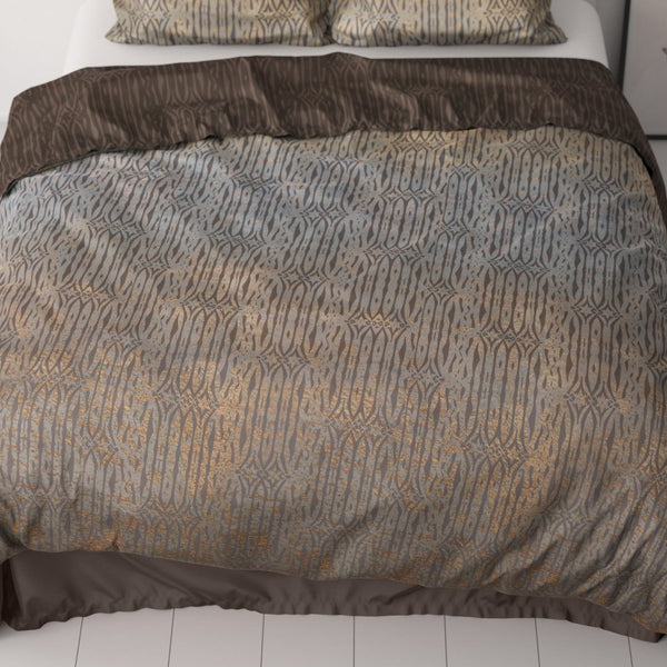 100% Cotton Sateen Duvet Cover Set Seba | Taupe | Single - 140cm (W) x 220cm (L) - The Bedding & Blankets Store
