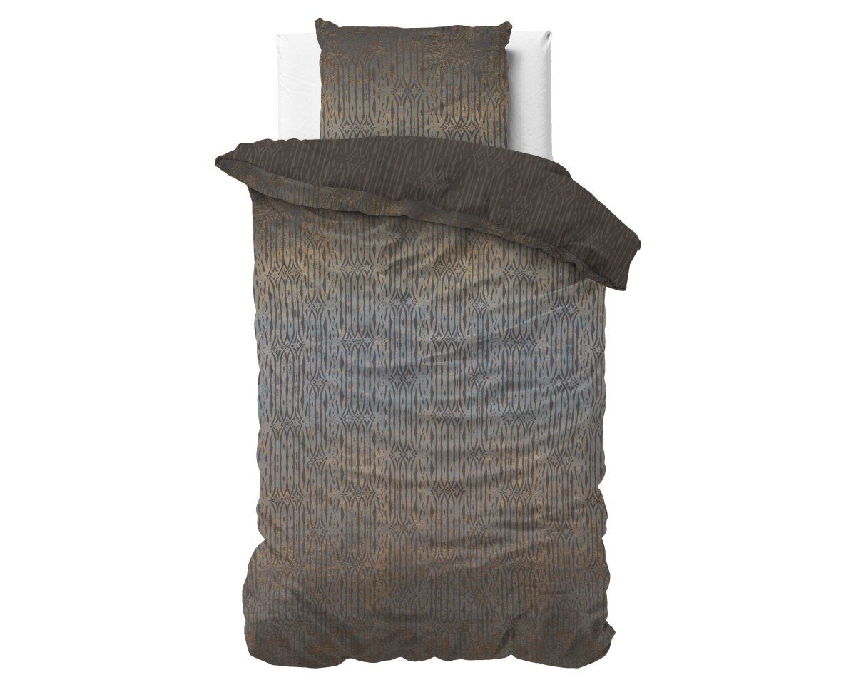 100% Cotton Sateen Duvet Cover Set Seba | Taupe | Single - 140cm (W) x 220cm (L) - The Bedding & Blankets Store