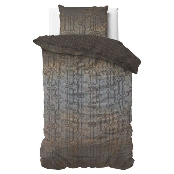 100% Cotton Sateen Duvet Cover Set Seba | Taupe | Single - 140cm (W) x 220cm (L) - The Bedding & Blankets Store