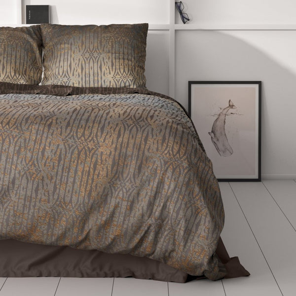 100% Cotton Sateen Duvet Cover Set Seba | Taupe | Single - 140cm (W) x 220cm (L) - The Bedding & Blankets Store