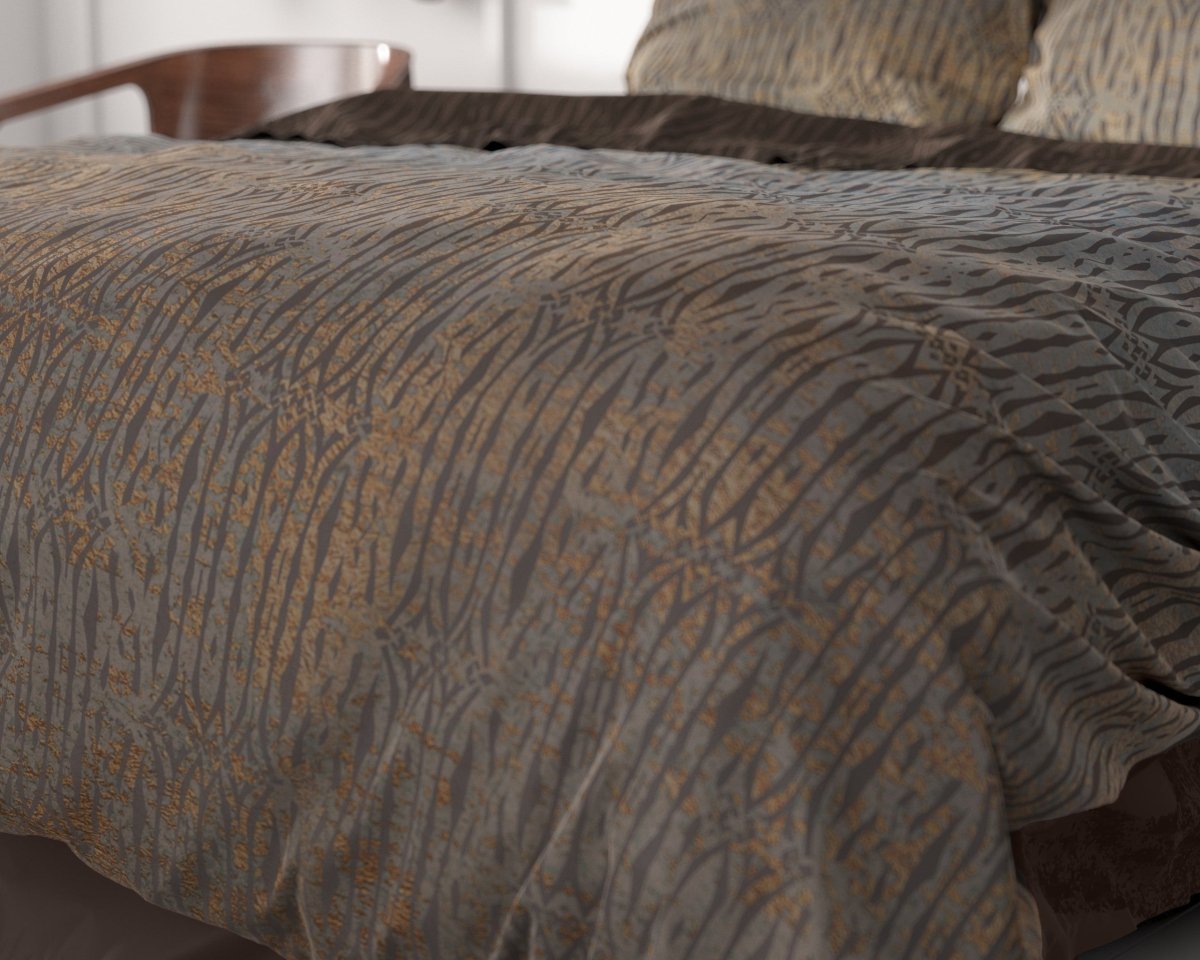 100% Cotton Sateen Duvet Cover Set Seba | Taupe | Single - 140cm (W) x 220cm (L) - The Bedding & Blankets Store