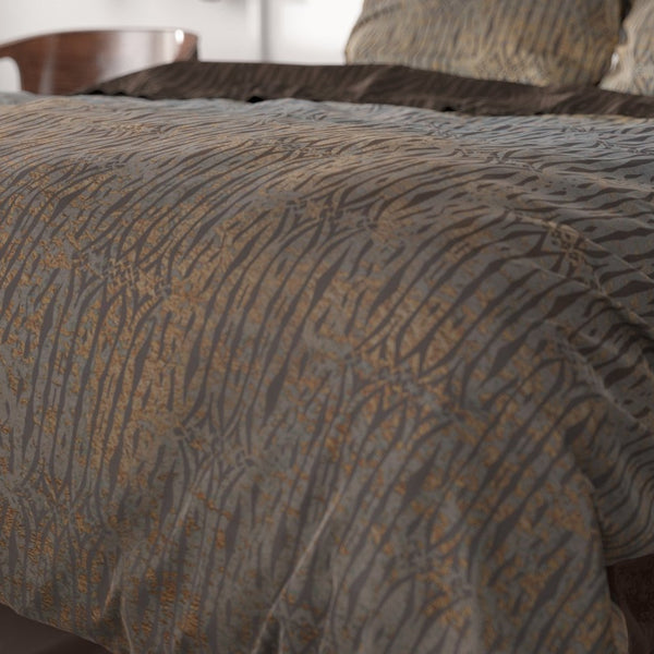 100% Cotton Sateen Duvet Cover Set Seba | Taupe | Single - 140cm (W) x 220cm (L) - The Bedding & Blankets Store