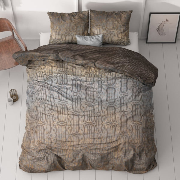 100% Cotton Sateen Duvet Cover Set Seba | Taupe | Single - 140cm (W) x 220cm (L) - The Bedding & Blankets Store