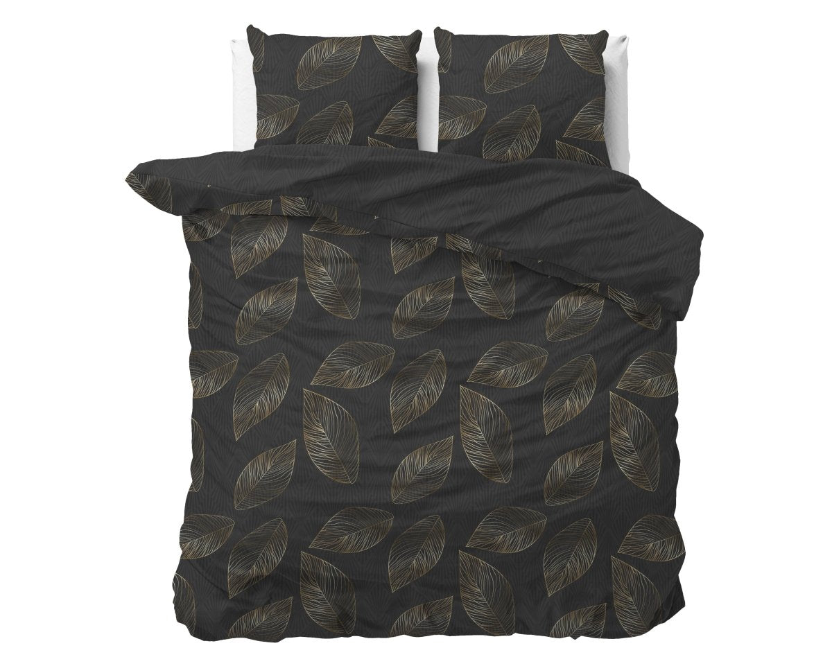 100% Cotton Sateen Duvet Cover Set Sergio | Brown | Double - 200cm (W) x 220cm (L) - The Bedding & Blankets Store