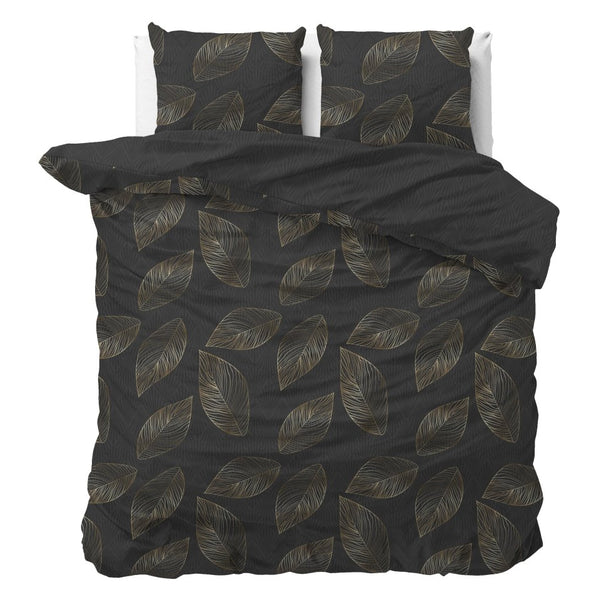 100% Cotton Sateen Duvet Cover Set Sergio | Brown | Double - 200cm (W) x 220cm (L) - The Bedding & Blankets Store