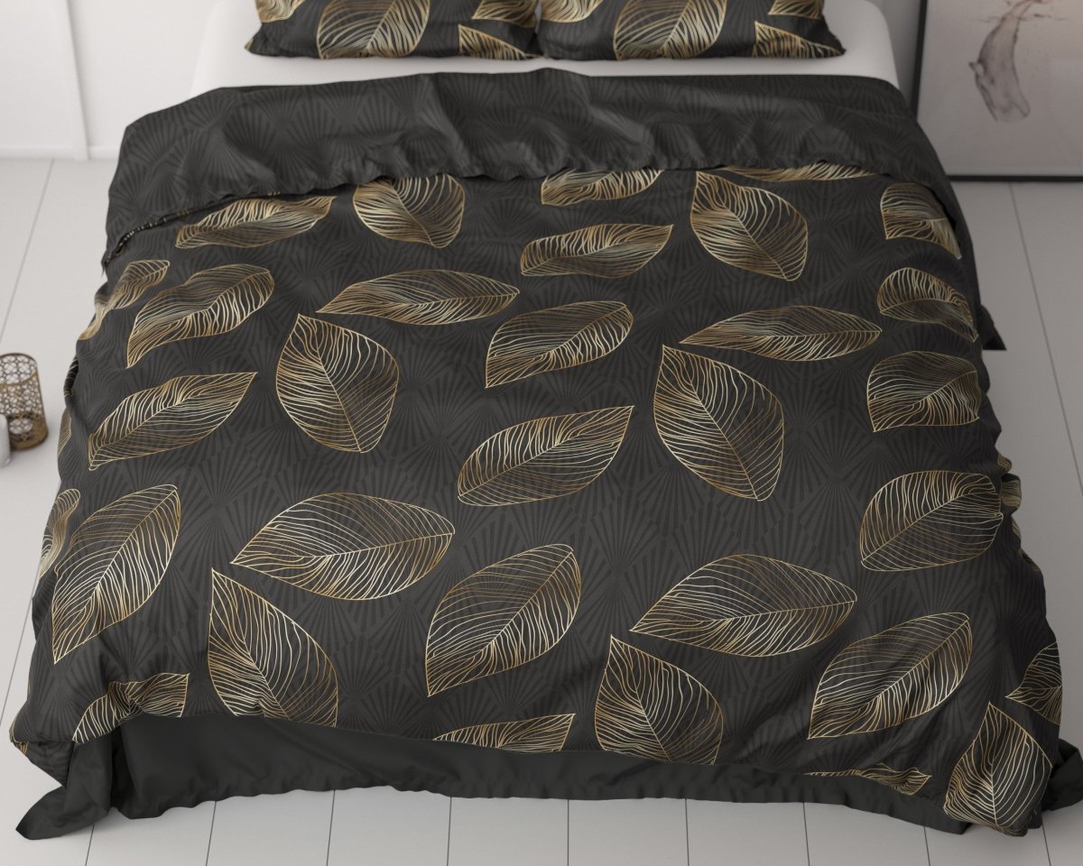 100% Cotton Sateen Duvet Cover Set Sergio | Brown | Single - 140cm (W) x 220cm (L) - The Bedding & Blankets Store