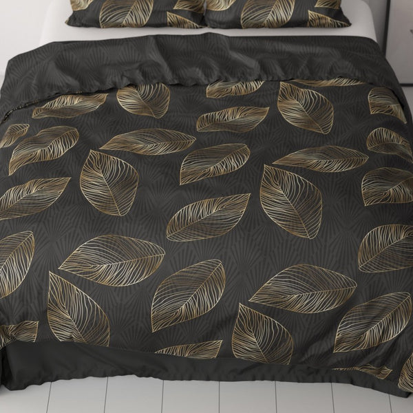 100% Cotton Sateen Duvet Cover Set Sergio | Brown | Single - 140cm (W) x 220cm (L) - The Bedding & Blankets Store