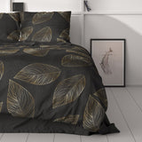100% Cotton Sateen Duvet Cover Set Sergio | Brown | Single - 140cm (W) x 220cm (L) - The Bedding & Blankets Store