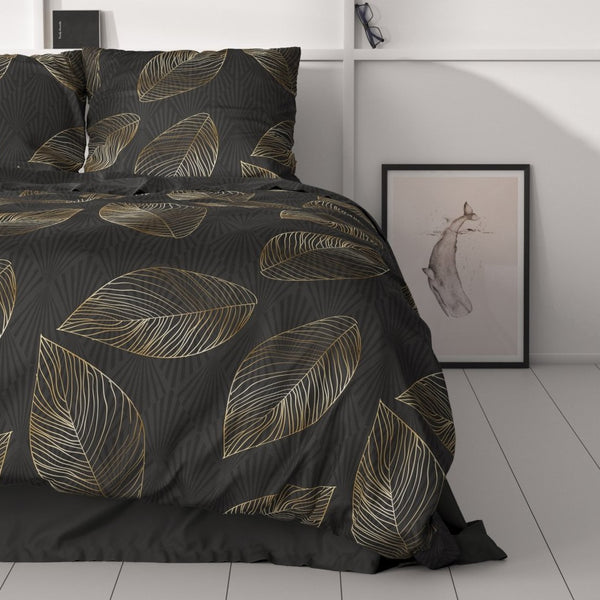 100% Cotton Sateen Duvet Cover Set Sergio | Brown | Single - 140cm (W) x 220cm (L) - The Bedding & Blankets Store
