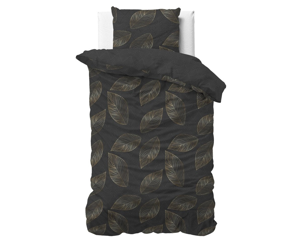 100% Cotton Sateen Duvet Cover Set Sergio | Brown | Single - 140cm (W) x 220cm (L) - The Bedding & Blankets Store