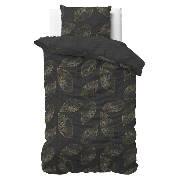 100% Cotton Sateen Duvet Cover Set Sergio | Brown | Single - 140cm (W) x 220cm (L) - The Bedding & Blankets Store