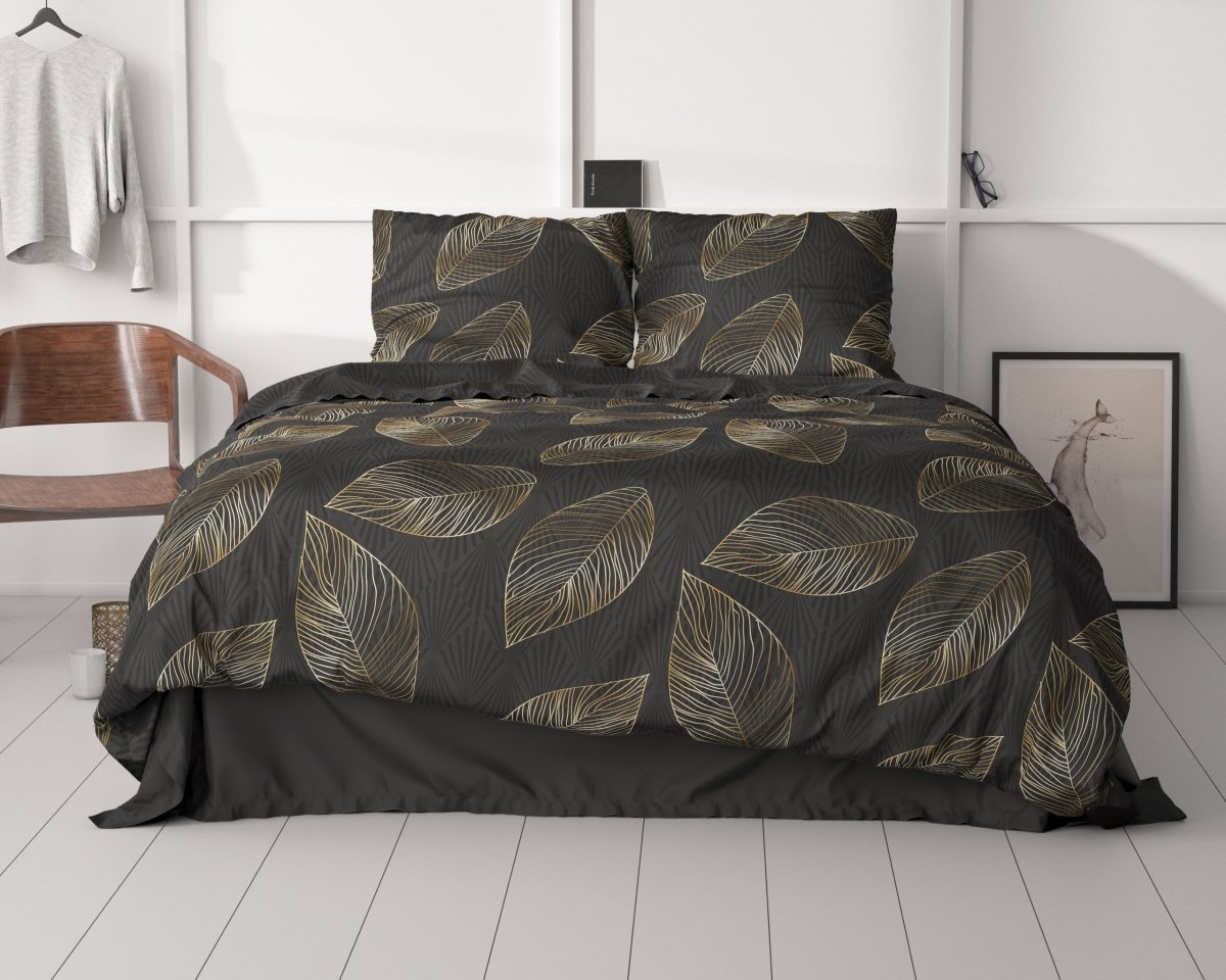 100% Cotton Sateen Duvet Cover Set Sergio | Brown | Single - 140cm (W) x 220cm (L) - The Bedding & Blankets Store