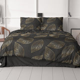 100% Cotton Sateen Duvet Cover Set Sergio | Brown | Single - 140cm (W) x 220cm (L) - The Bedding & Blankets Store