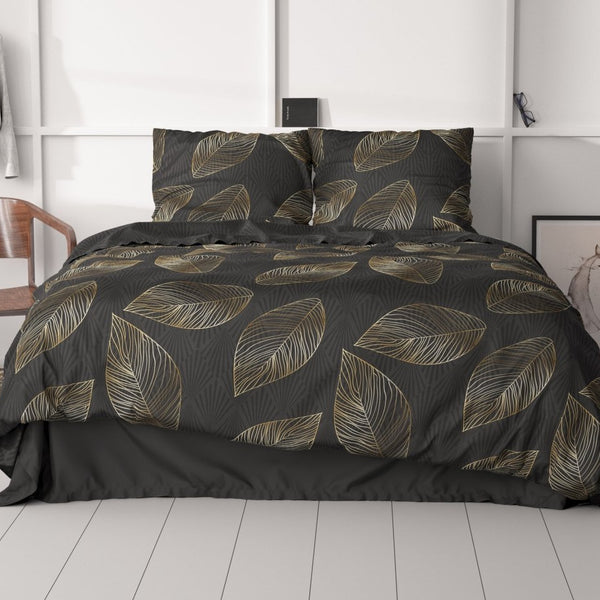100% Cotton Sateen Duvet Cover Set Sergio | Brown | Single - 140cm (W) x 220cm (L) - The Bedding & Blankets Store