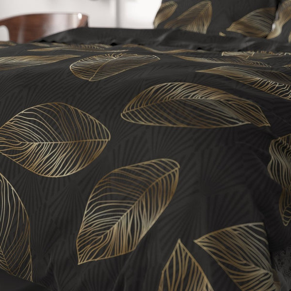 100% Cotton Sateen Duvet Cover Set Sergio | Brown | Single - 140cm (W) x 220cm (L) - The Bedding & Blankets Store