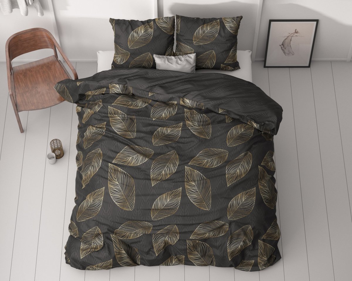 100% Cotton Sateen Duvet Cover Set Sergio | Brown | Single - 140cm (W) x 220cm (L) - The Bedding & Blankets Store