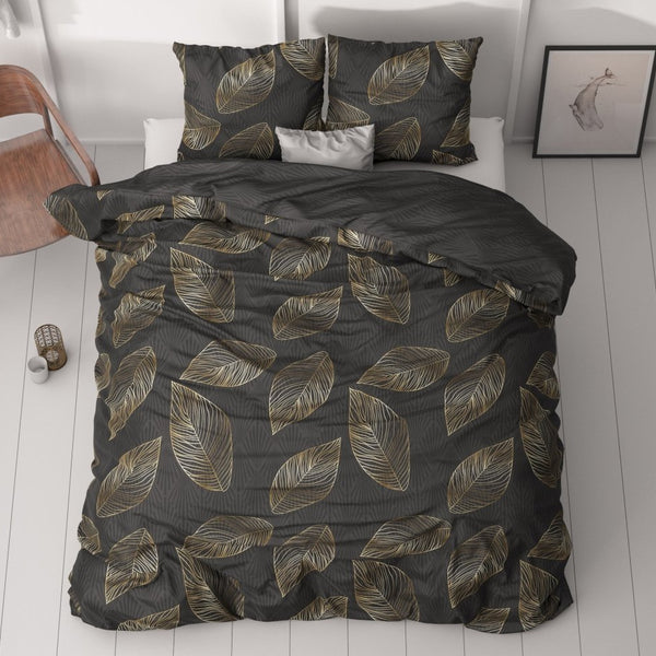 100% Cotton Sateen Duvet Cover Set Sergio | Brown | Single - 140cm (W) x 220cm (L) - The Bedding & Blankets Store