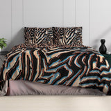 100% Cotton Sateen Duvet Cover Set Tansy | Multicolour | Double - 200cm (W) x 220cm (L) - The Bedding & Blankets Store