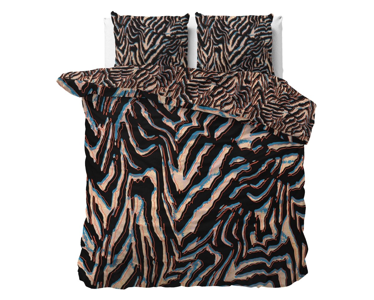 100% Cotton Sateen Duvet Cover Set Tansy | Multicolour | Double - 200cm (W) x 220cm (L) - The Bedding & Blankets Store