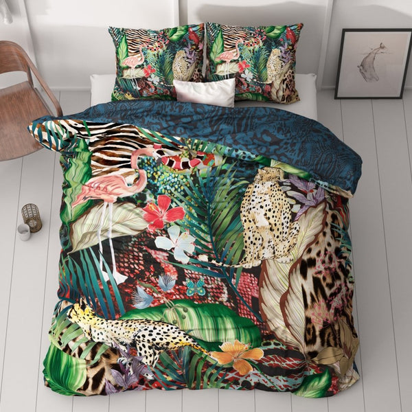 100% Cotton Sateen Duvet Cover Set Tiago | Multicolour | Double - 200cm (W) x 220cm (L) - The Bedding & Blankets Store