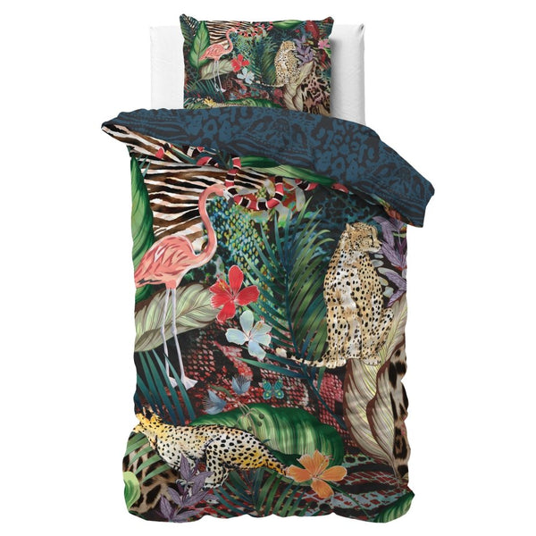 100% Cotton Sateen Duvet Cover Set Tiago | Multicolour | Single - 140cm (W) x 220cm (L) - The Bedding & Blankets Store