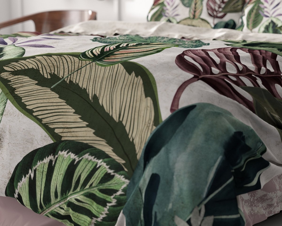 100% Cotton Sateen Duvet Cover Set Valentina | White | Double - 200cm (W) x 220cm (L) - The Bedding & Blankets Store