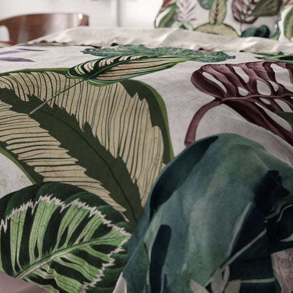 100% Cotton Sateen Duvet Cover Set Valentina | White | Double - 200cm (W) x 220cm (L) - The Bedding & Blankets Store