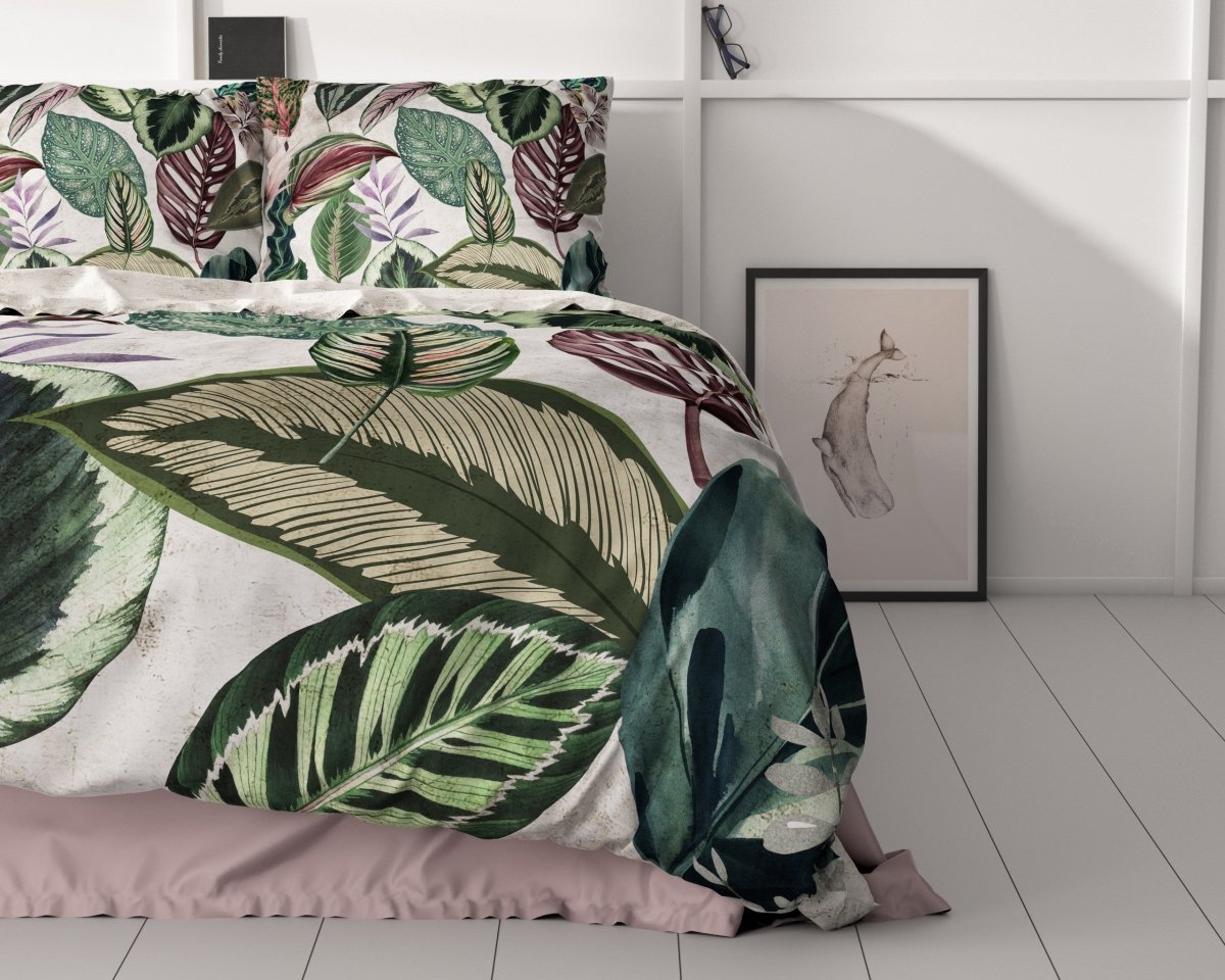 100% Cotton Sateen Duvet Cover Set Valentina | White | Double - 200cm (W) x 220cm (L) - The Bedding & Blankets Store