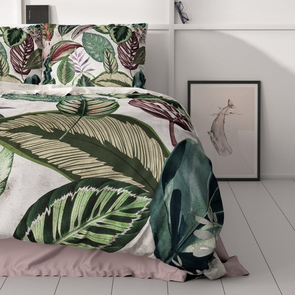 100% Cotton Sateen Duvet Cover Set Valentina | White | Double - 200cm (W) x 220cm (L) - The Bedding & Blankets Store