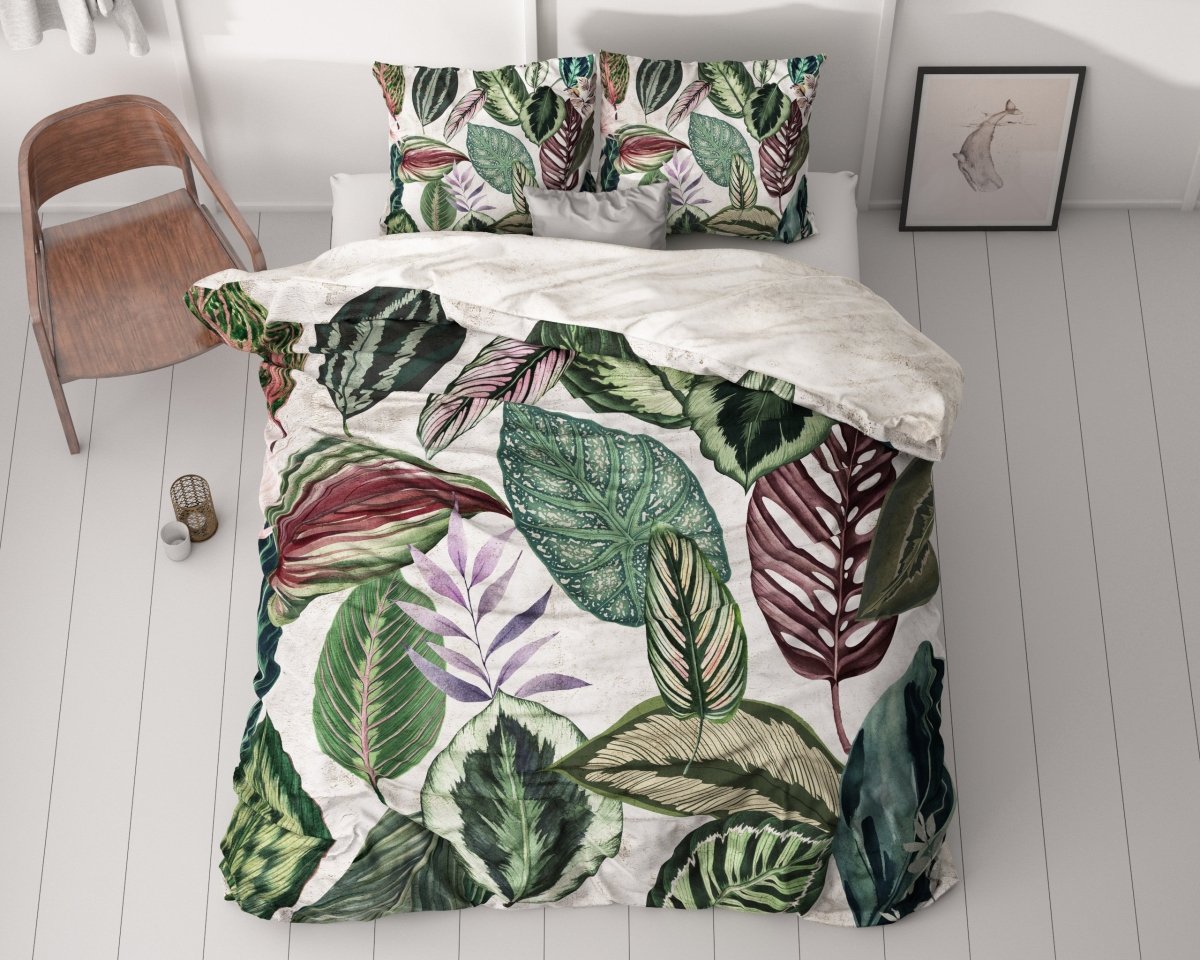 100% Cotton Sateen Duvet Cover Set Valentina | White | Double - 200cm (W) x 220cm (L) - The Bedding & Blankets Store