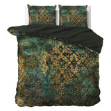 100% Cotton Sateen Duvet Cover Set Venni | Green | Double - 200cm (W) x 220cm (L) - The Bedding & Blankets Store