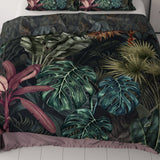 100% Cotton Sateen Duvet Cover Set Violeta | Green | Single - 140cm (W) x 220cm (L) - The Bedding & Blankets Store