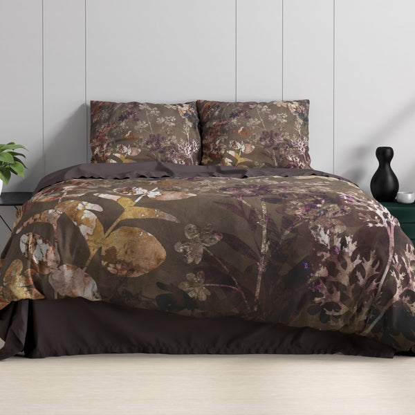 100% Cotton Sateen Duvet Cover Set Vivian | Green | Single - 140cm (W) x 220cm (L) - The Bedding & Blankets Store