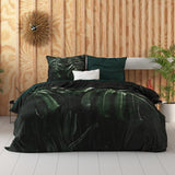 100% Cotton Sateen Duvet Cover Set Walker | Green | Double - 200cm (W) x 220cm (L) - The Bedding & Blankets Store