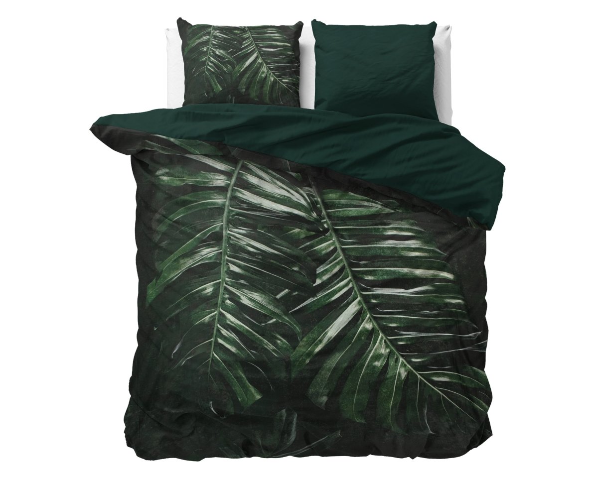 100% Cotton Sateen Duvet Cover Set Walker | Green | Double - 200cm (W) x 220cm (L) - The Bedding & Blankets Store