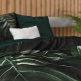 100% Cotton Sateen Duvet Cover Set Walker | Green | Double - 200cm (W) x 220cm (L) - The Bedding & Blankets Store