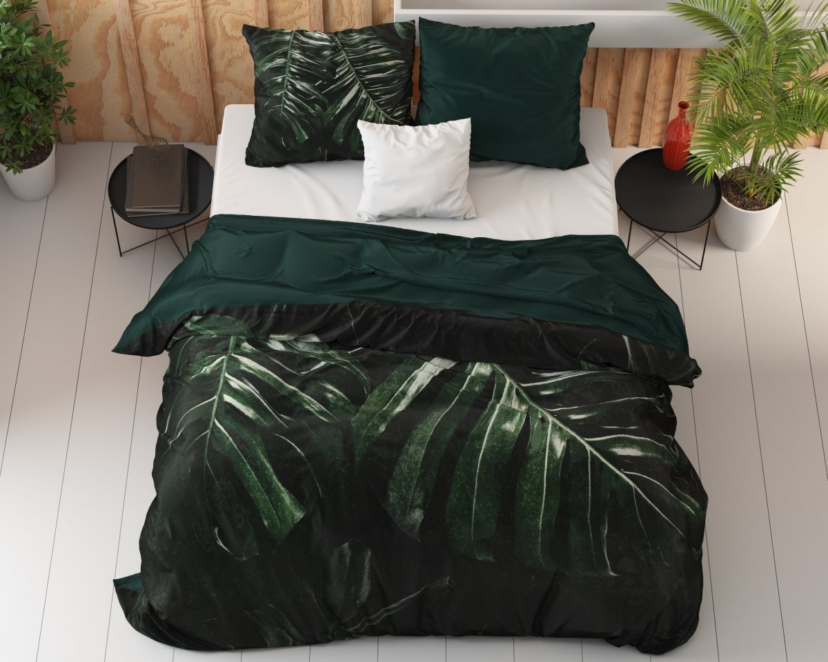 100% Cotton Sateen Duvet Cover Set Walker | Green | Single - 140cm (W) x 220cm (L) - The Bedding & Blankets Store