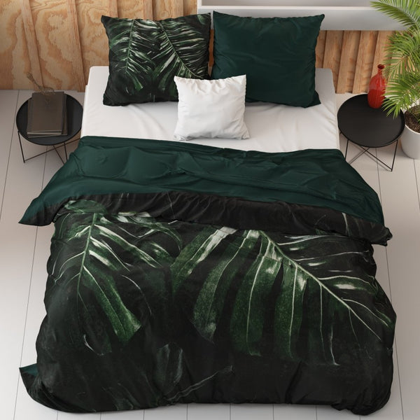 100% Cotton Sateen Duvet Cover Set Walker | Green | Single - 140cm (W) x 220cm (L) - The Bedding & Blankets Store