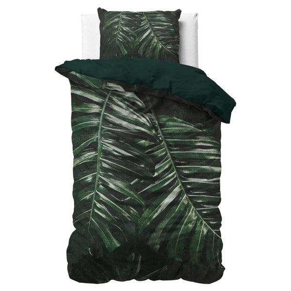 100% Cotton Sateen Duvet Cover Set Walker | Green | Single - 140cm (W) x 220cm (L) - The Bedding & Blankets Store